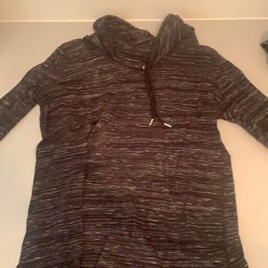 white and black turtle neck jacket